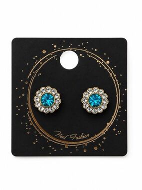 Blue Flower Stud Earrings